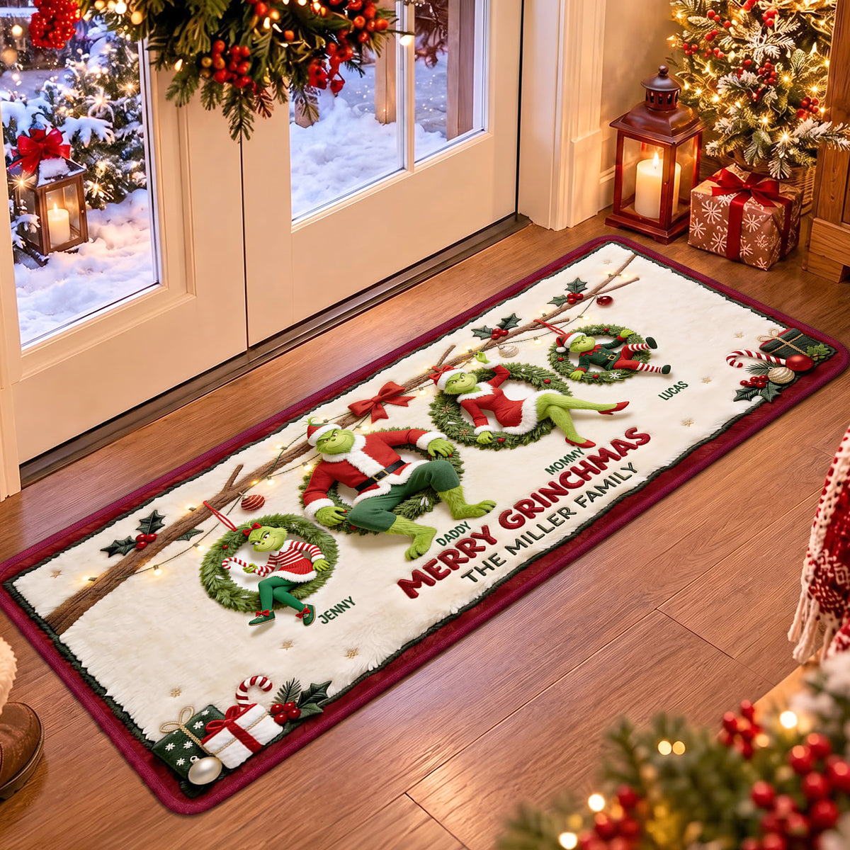 Christmas Monster Family Runner Rug - Personalized Gifts For Family Runner Rug 02TOTN050926-Homacus