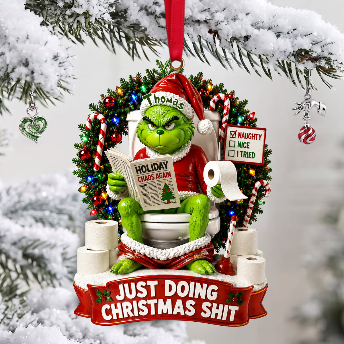 Hilarious Character Bathroom Ornament - Personalized Gift For Christmas 08TYLU160926