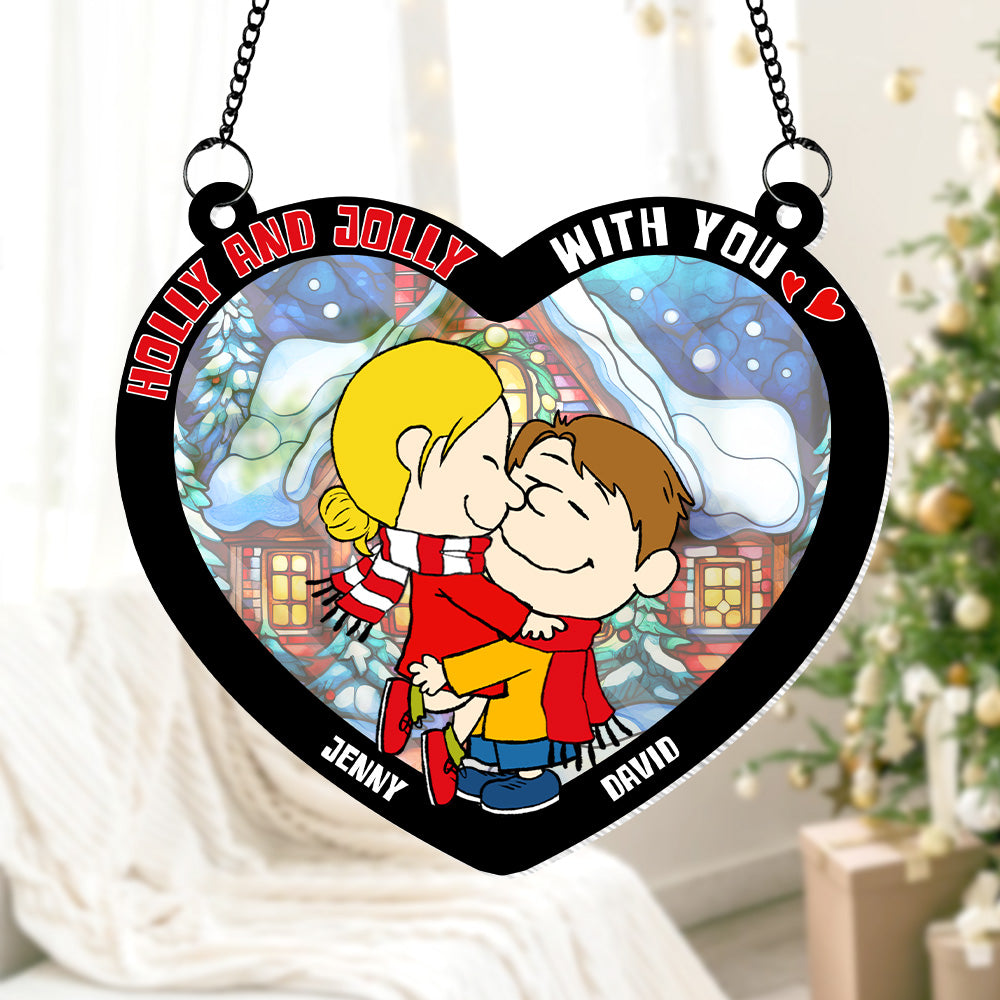 Personalized Christmas Gifts For Couple Acrylic Suncatcher 03katn050824hhhg Holly and Jolly-Homacus