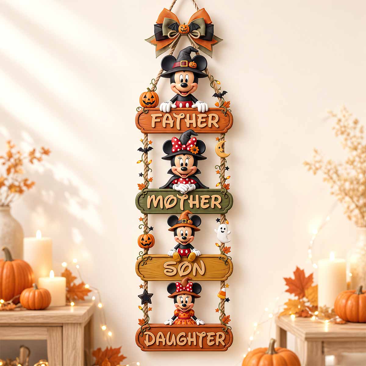 Happy Pumpkin Family Acrylic Sign Personalized Halloween Decor Gifts 04PADT090926-Homacus