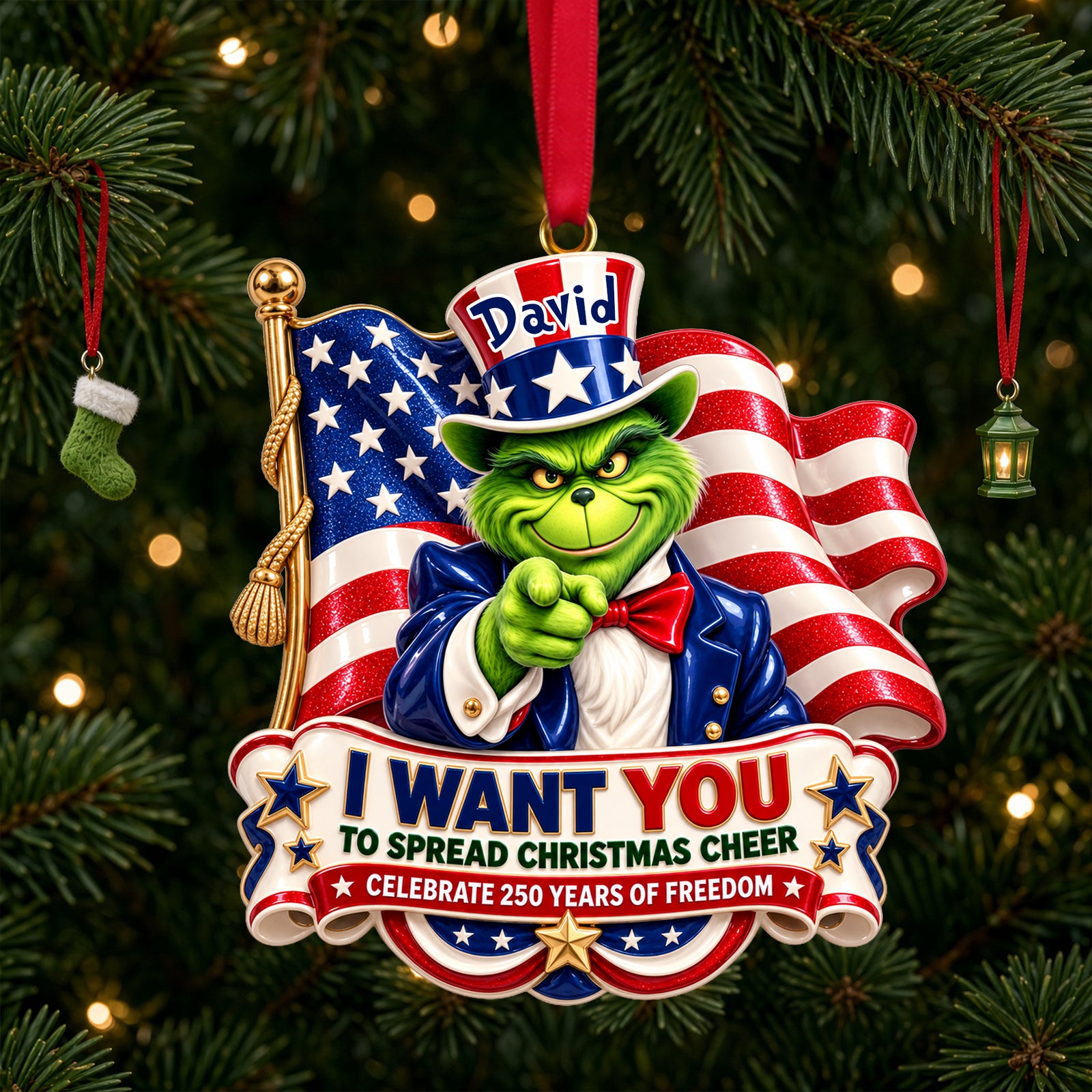 Patriotic Spirit Acrylic Ornament, Personalized Gifts 01qhlu090926-Homacus