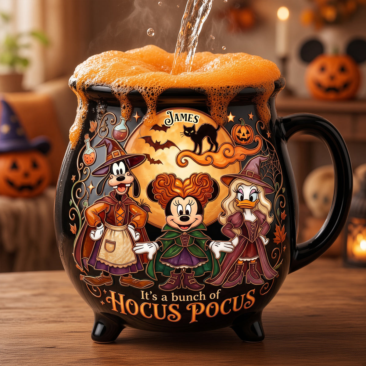Macabre Spell Sisters Ceramic Cauldron Mug - Personalized Gifts 02palu180826-Homacus