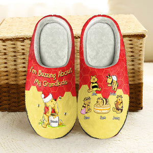 Personalized Gifts For Grandma Home Slippers Bear Grandkids 01KAMH071124-Homacus