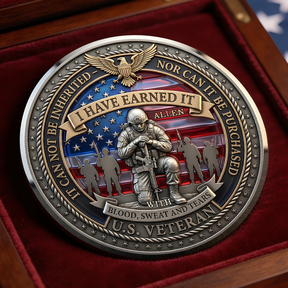 The Sacrifice Of Veterans Printed Metal Coin - Personalized Gifts For Veterans 02padt270226