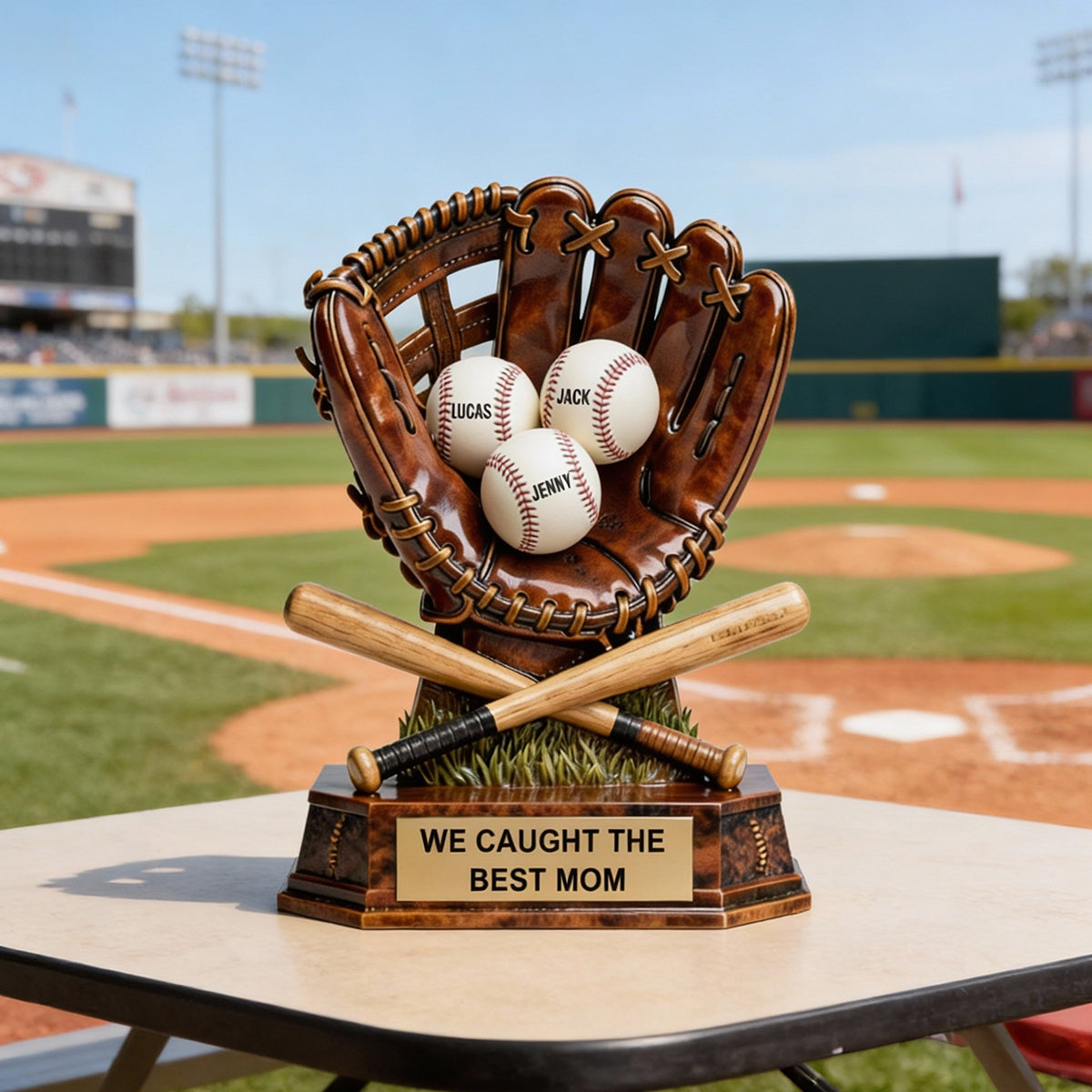 Caught The Best Mom Acrylic Plaque - Personalized Gifts For Baseball Lovers 01hytn030226-Homacus