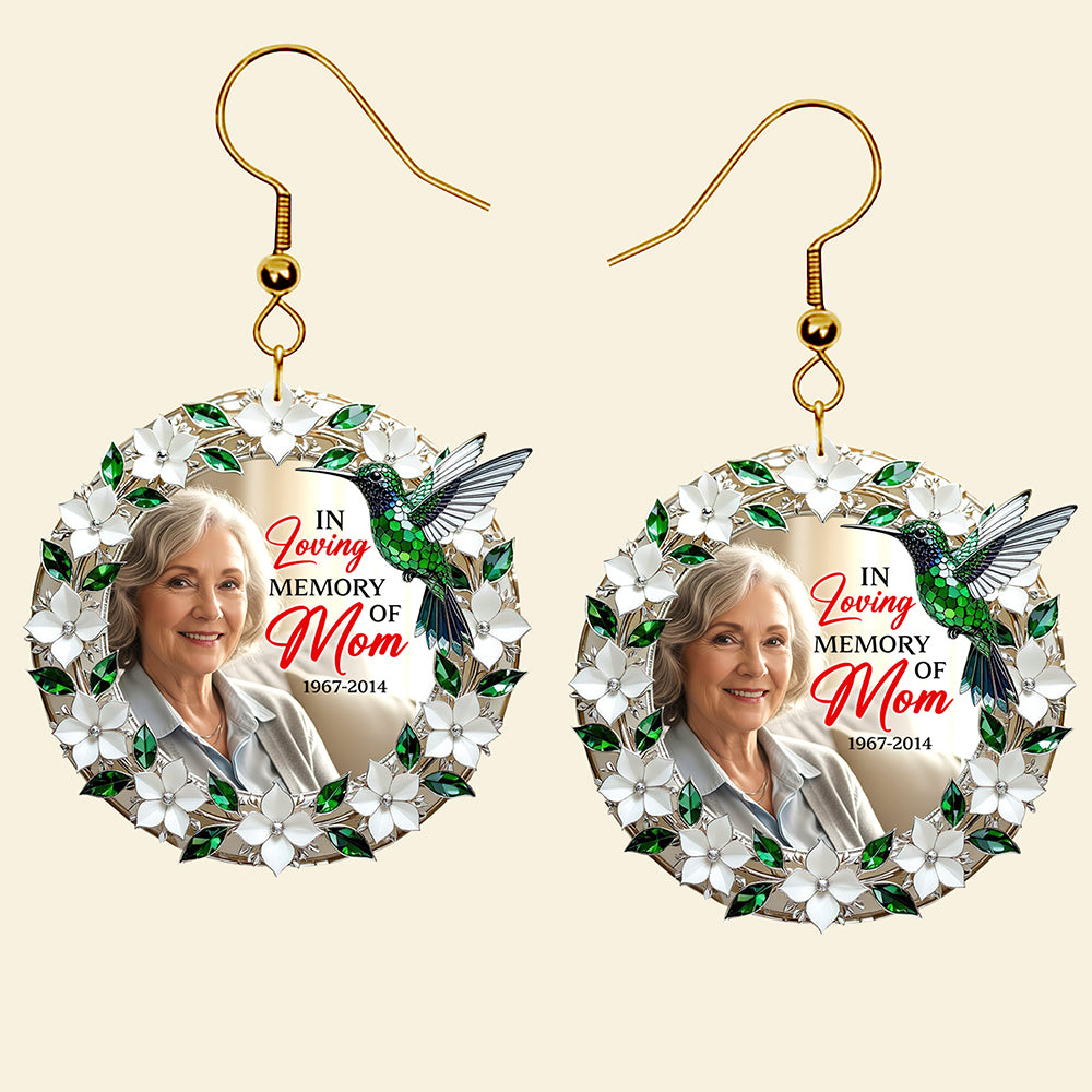 Hummingbird from Heaven Earrings – Custom Photo Gift in Memory of a Loved One 01qhqn310725-Homacus