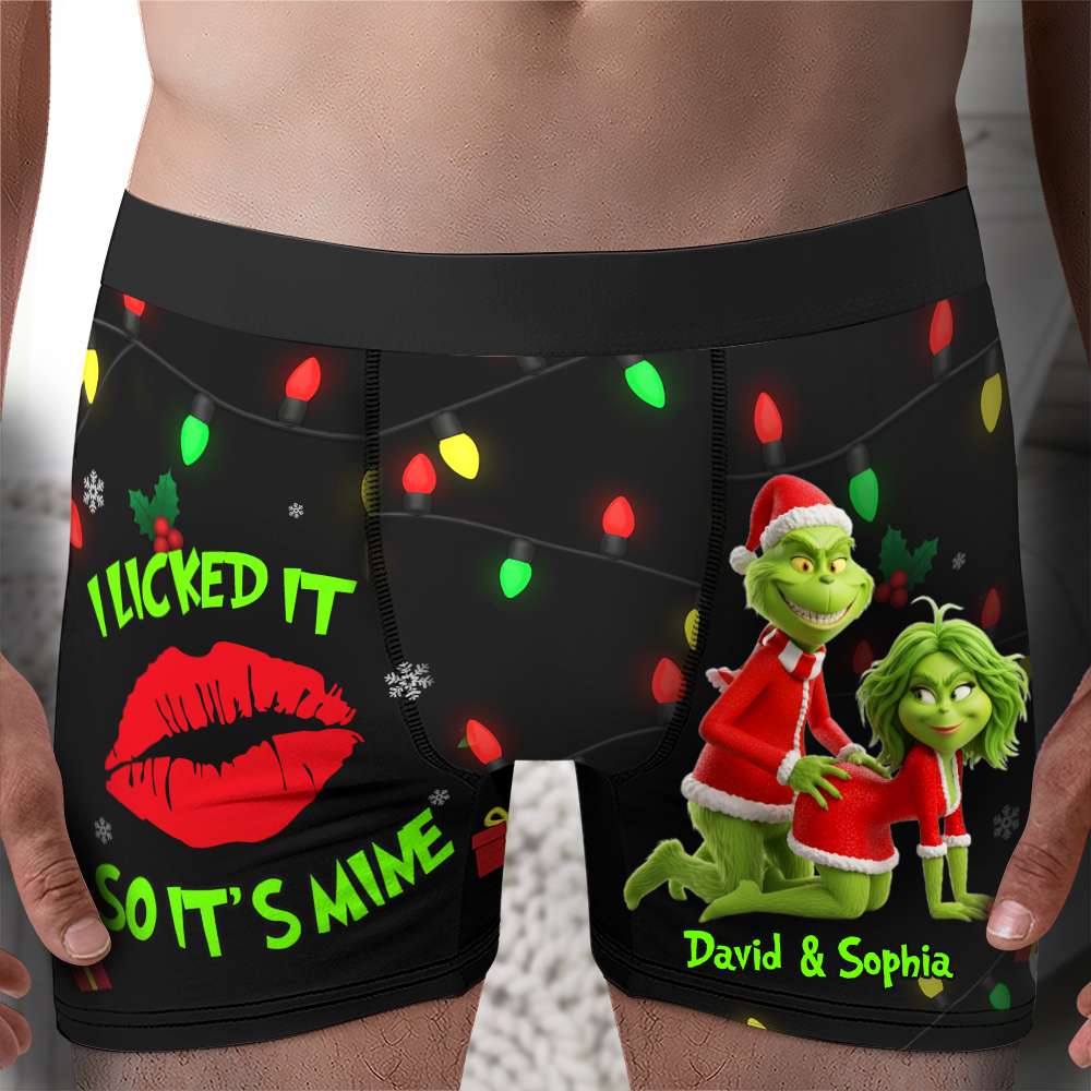 Mischief Green Couple Boxers - Personalized Christmas Gifts For Him 03NALU120925-Homacus