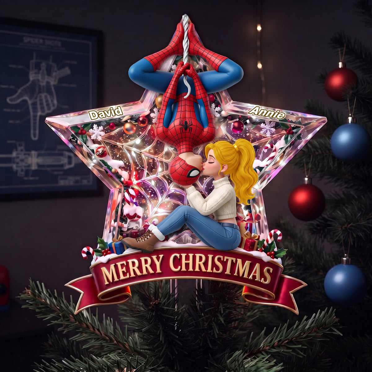Forever Love Christmas Tree Topper - Personalized Christmas Gift For Couples 04palu040826