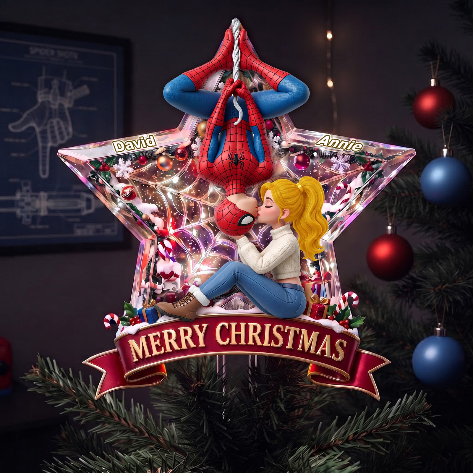 Forever Love Christmas Tree Topper - Personalized Christmas Gift For Couples 04palu040826-Homacus