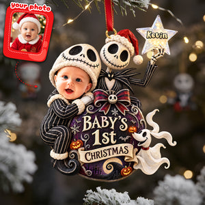 Spooky Baby's First Christmas Ornament - Custom Photo Gifts 01pata091026-Homacus