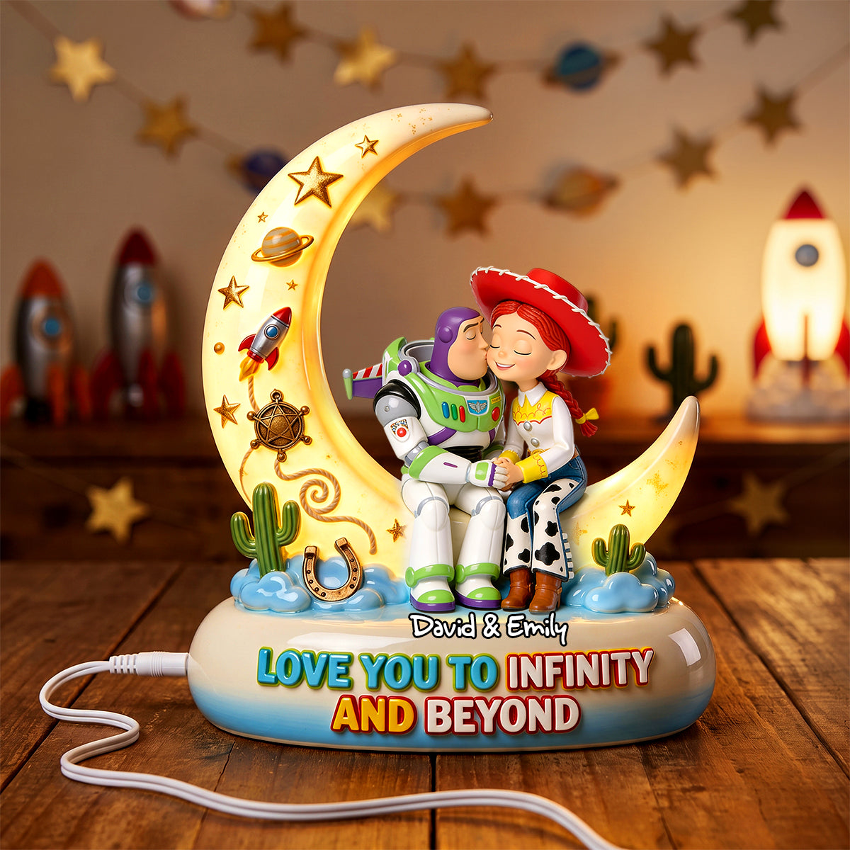 Love You To Infinity And Beyond Acrylic Light Box - Personalized Gifts For Couple 03todh260626-Homacus