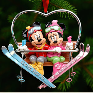 Cute Skiing Couple Acrylic Ornament - Personalized Gifts For Skiing Couple 03QHQN101125-Homacus