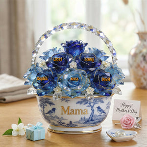 Toile De Jouy Flower Basket Mom Acrylic Plaque - Personalized Gifts For Mother's Day 05PGTN310326-Homacus