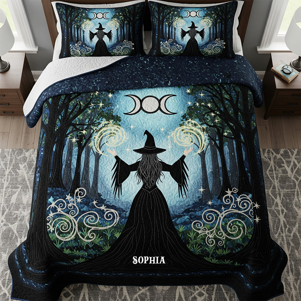 Mystic Witchcraft Quilt Bed Set, Personalized Gifts For Wicca Witch 04qhtn280725-Homacus