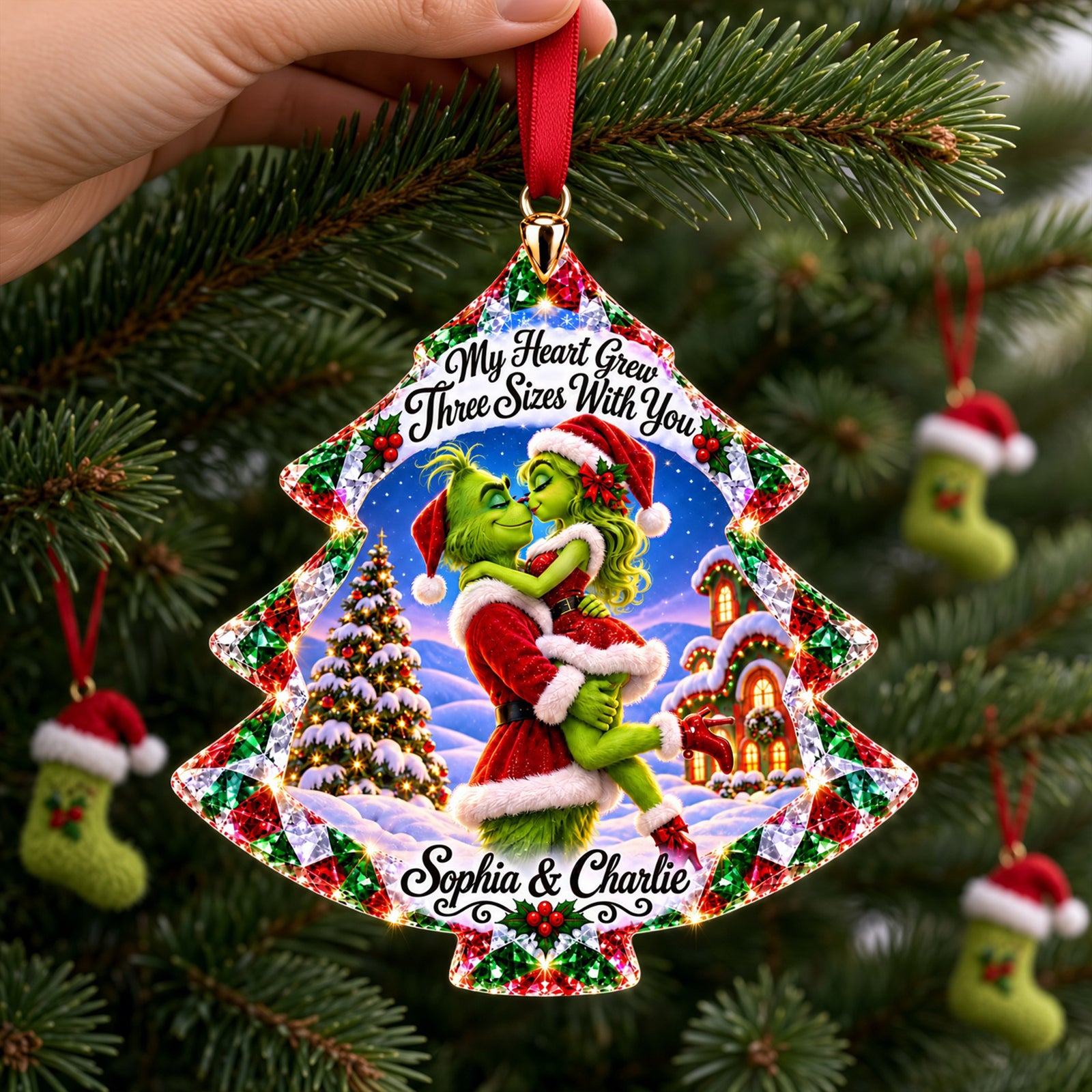 Romantic Couple Christmas Ornament - Personalized Gifts For Couple 01tylu101026-Homacus