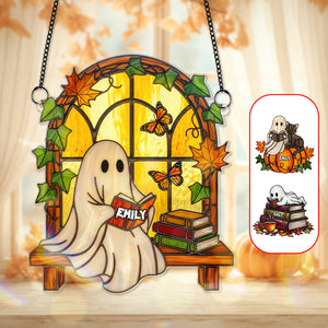 Spooky Ghost Suncatcher Ornament - Personalized Gifts For Book Lovers 04PGMG060825-Homacus