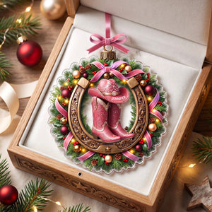 Sparkly Cowgirl & Cowboy Acrylic Ornament - Personalized Christmas Gifts 06tyqn150826