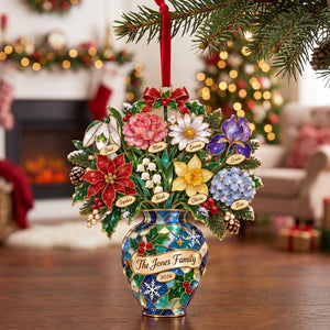 Family Birth Month Flower Ornament, Personalized Gifts For Family 01QHTN100926