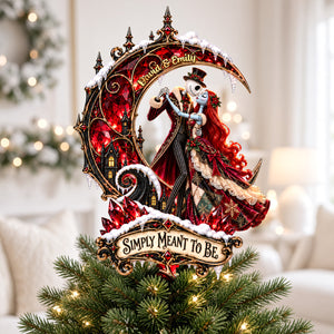 Spooky Couple Acrylic Christmas Tree Topper - Personalized Gifts For Couple 05tydh100926