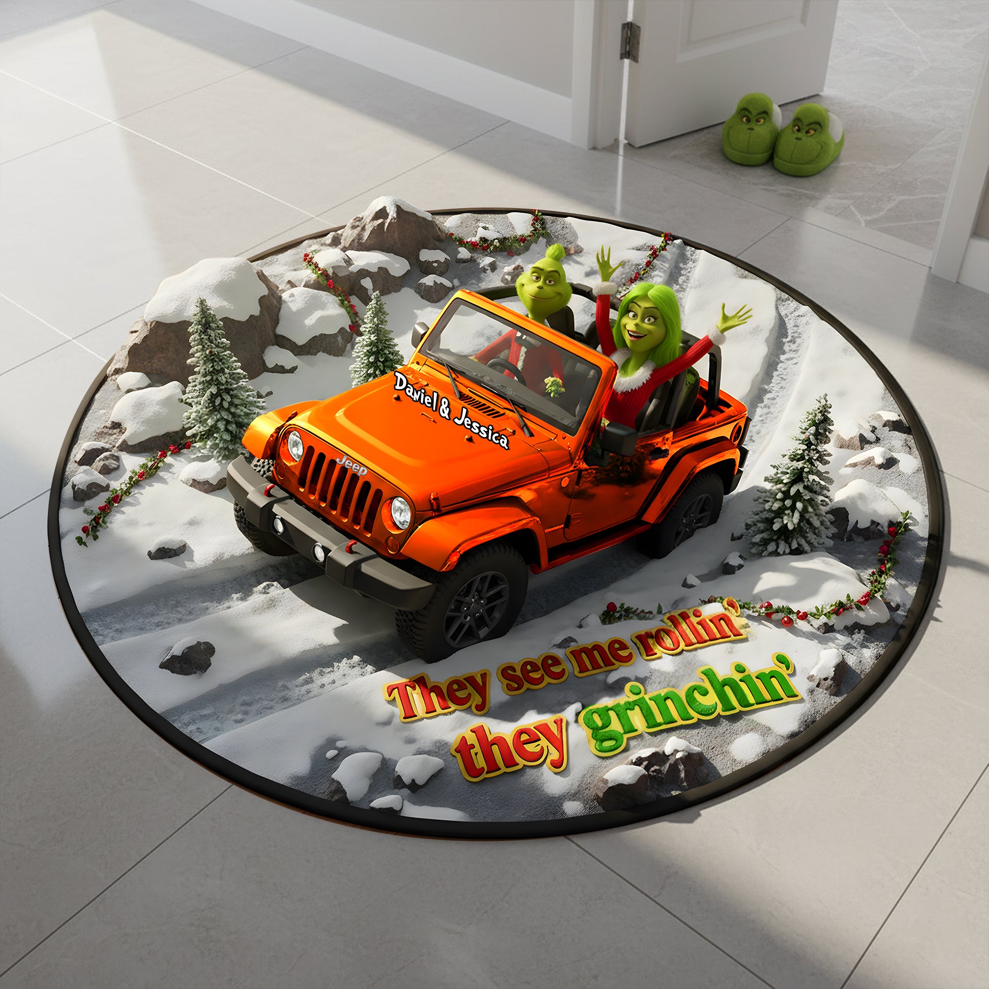 Off Road Car Lover Couple Custom Shape Doormat - Personalized Gifts For Couple Christmas Doormat 03KILU301025-Homacus