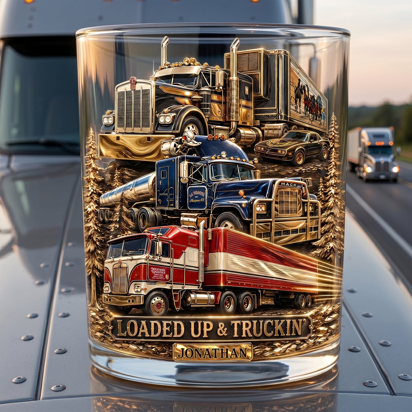 Legendary Truck Drinking Glass - Personalized Gifts For Truckers 03qhlu220626-Homacus