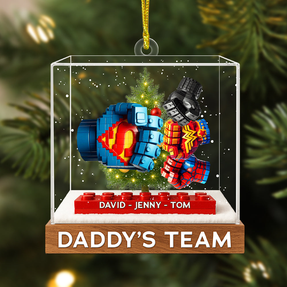 Daddy's Dream Team Personalized Christmas Gifts For Dad Acrylic Ornament 03ohtn110825-Homacus