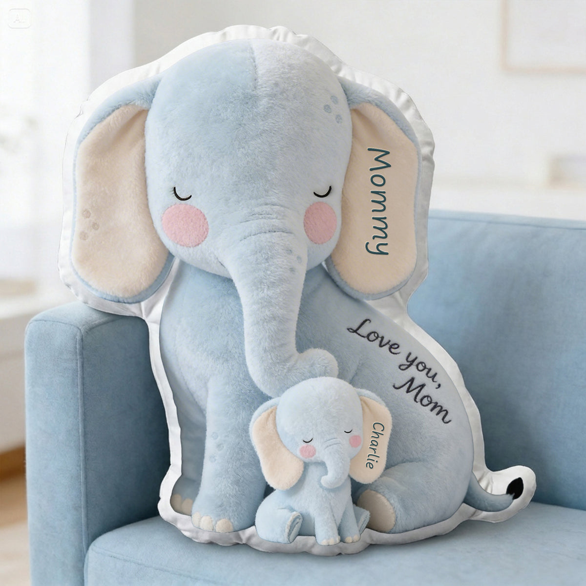 Snuggle Elephant Mom Custom Shape Pillow - Personalized Gifts For Mom 04qhlu240226-Homacus