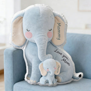 Snuggle Elephant Mom Custom Shape Pillow - Personalized Gifts For Mom 04qhlu240226-Homacus
