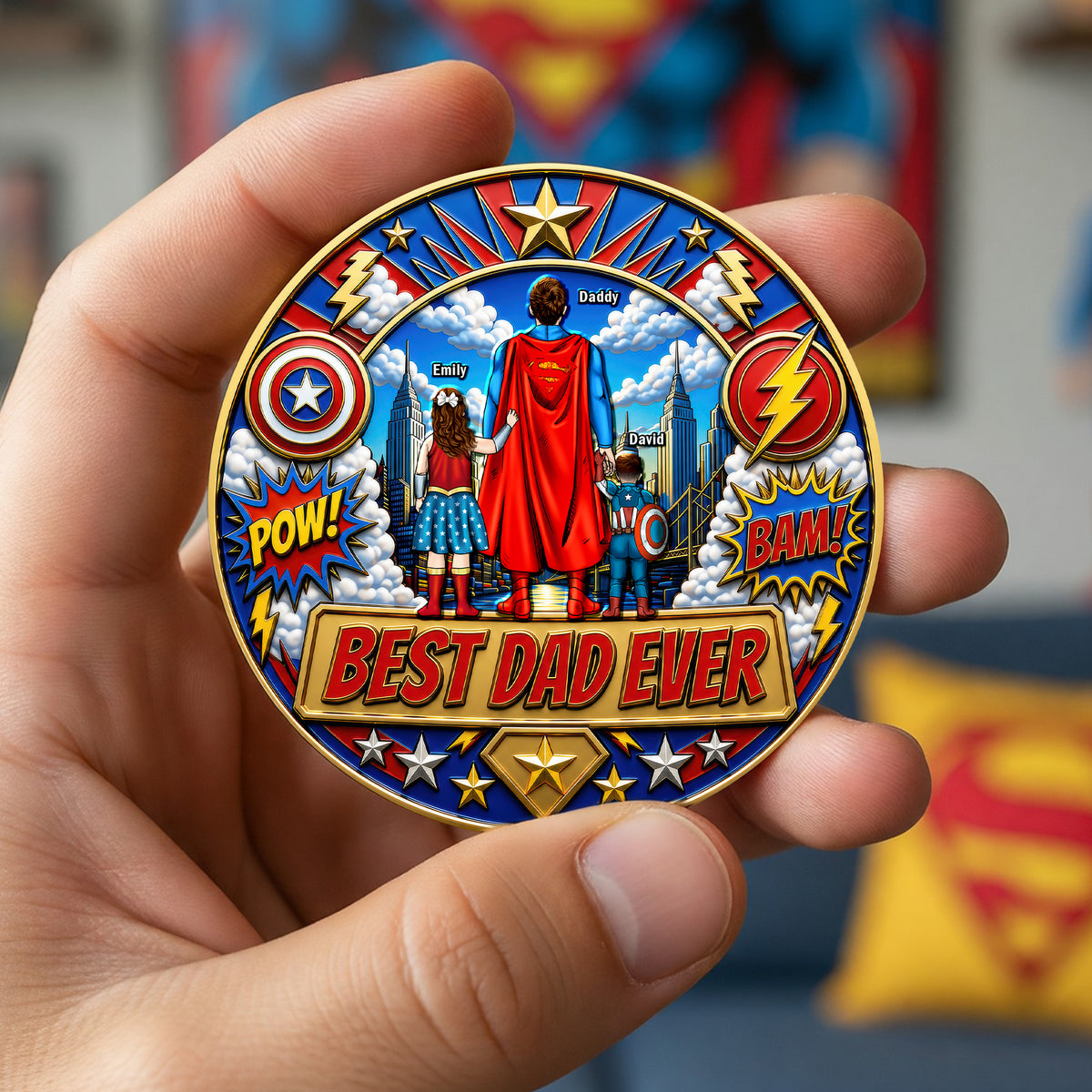 Best Dad Ever Printed Metal Coin - Personalized Gifts For Dads 02TOQN290426PA-Homacus