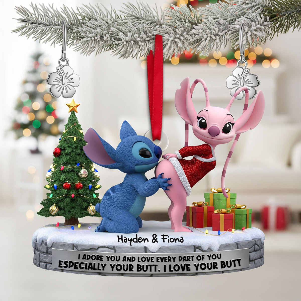 Christmas Couple Ornament - Personalized Gifts For Couple 07OHLU120925-Homacus