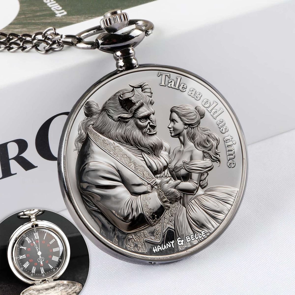 Tale As Old As Time Pocket Watch - Personalized Gift For Couples 05TGLU190625-Homacus