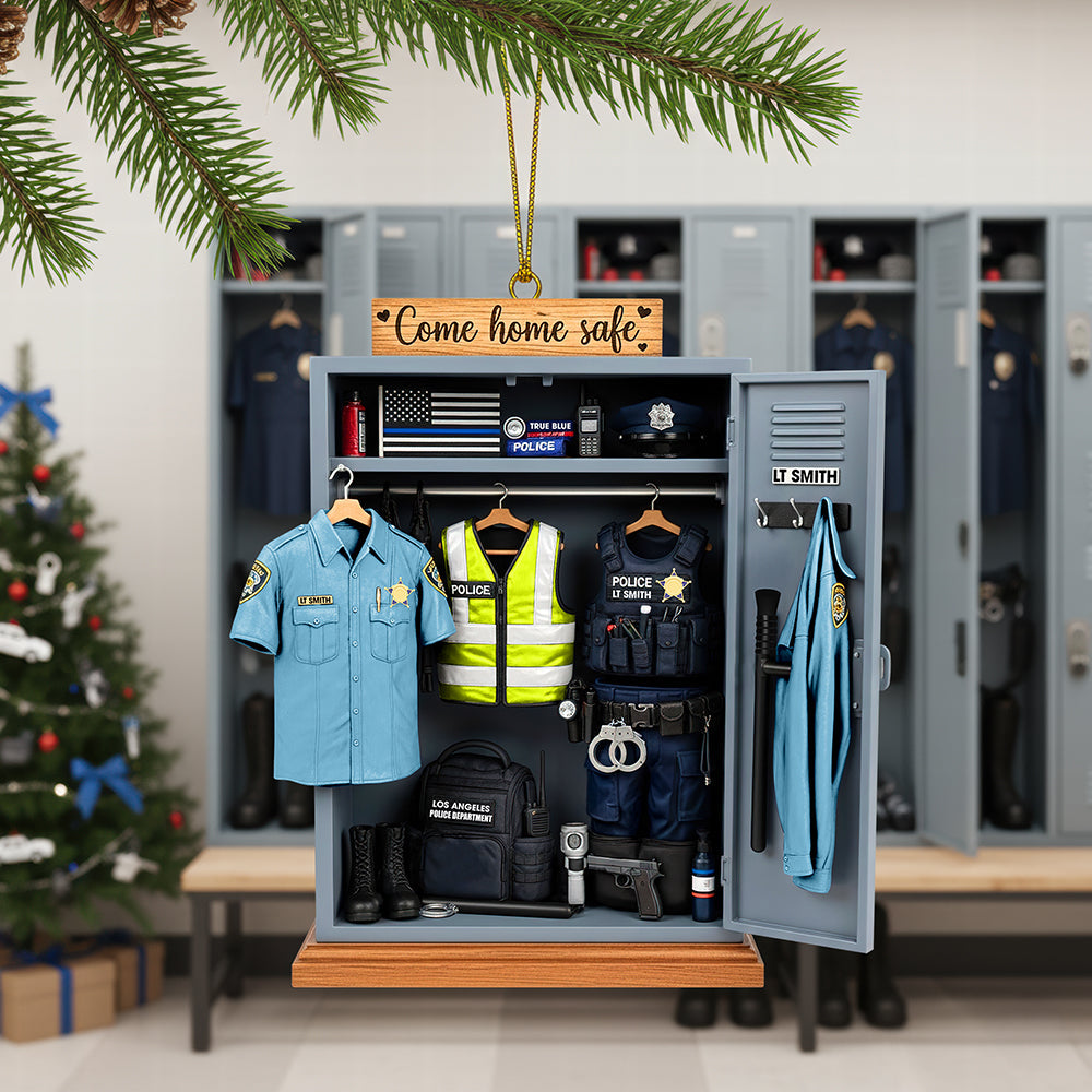 Police Locker Acrylic Ornament - Personalized Christmas Gifts For Officers 06qhqn040925-Homacus