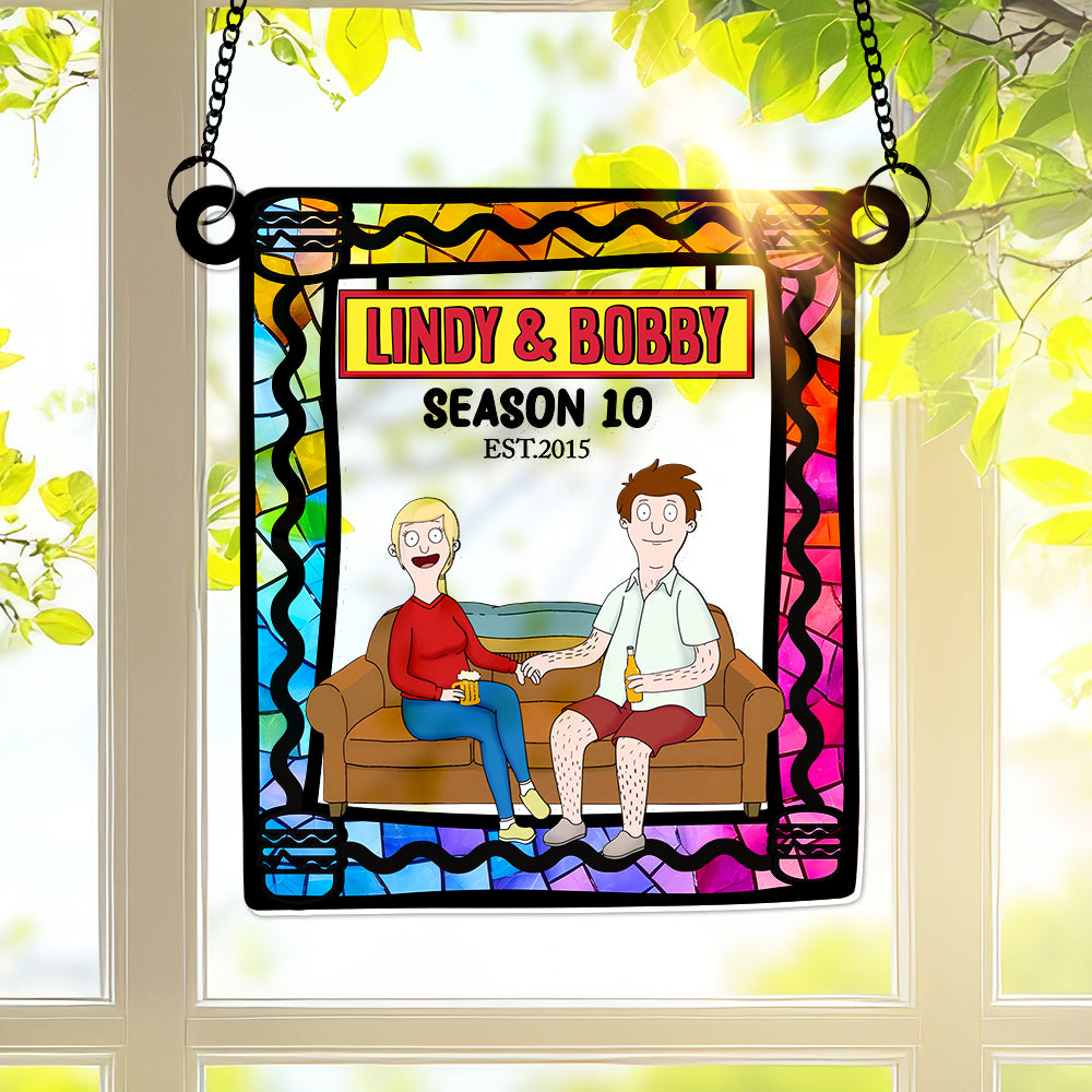 Personalized Anniversary Gift For Couple Window Hanging Suncatcher Ornament 01OHLU280225PA-Homacus