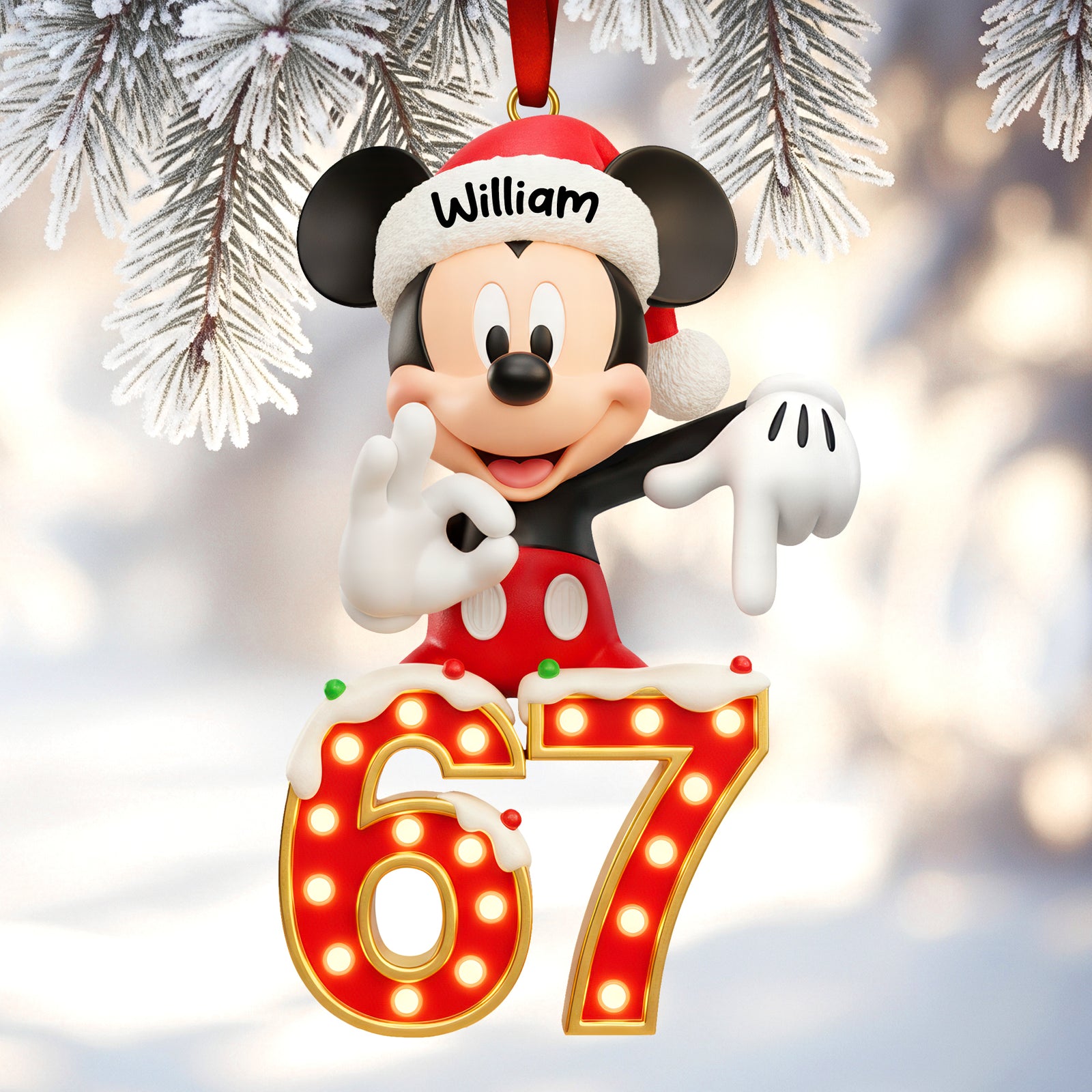 Cute Character Says Six Seven Acrylic Ornament - Personalized Christmas Gifts 03OHQN181125-Homacus