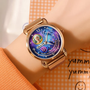 Custom Photo Heaven Angel Mesh Strap Quartz Watch Christmas Memorial Gifts 03hutn290725-Homacus