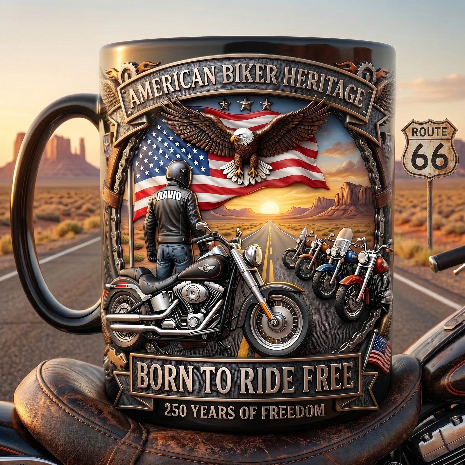 American Biker Heritage Coffee Mug - Personalized Gifts For Motorcycle Lovers 04tylu250626-Homacus
