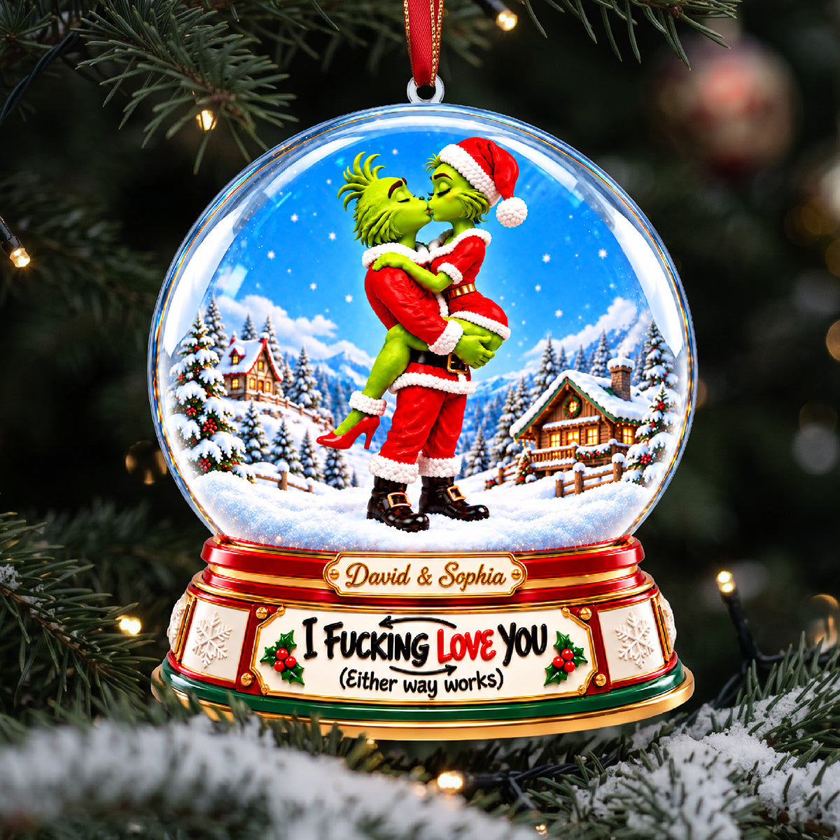 Furry Naughty Couple Ornament - Personalized Christmas Gifts For Couples 05tyta161026-Homacus