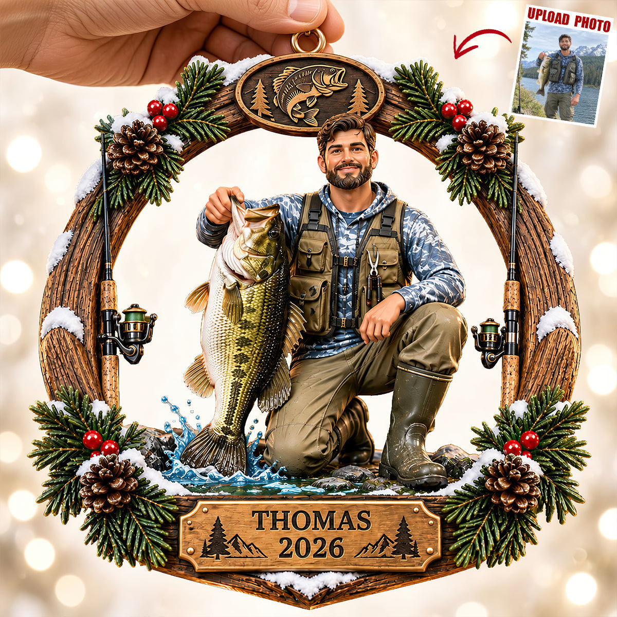 Fishing Trip Memory Ornament - Personalized Custom Photo Gift For Fishing Lovers 08TYDT300926