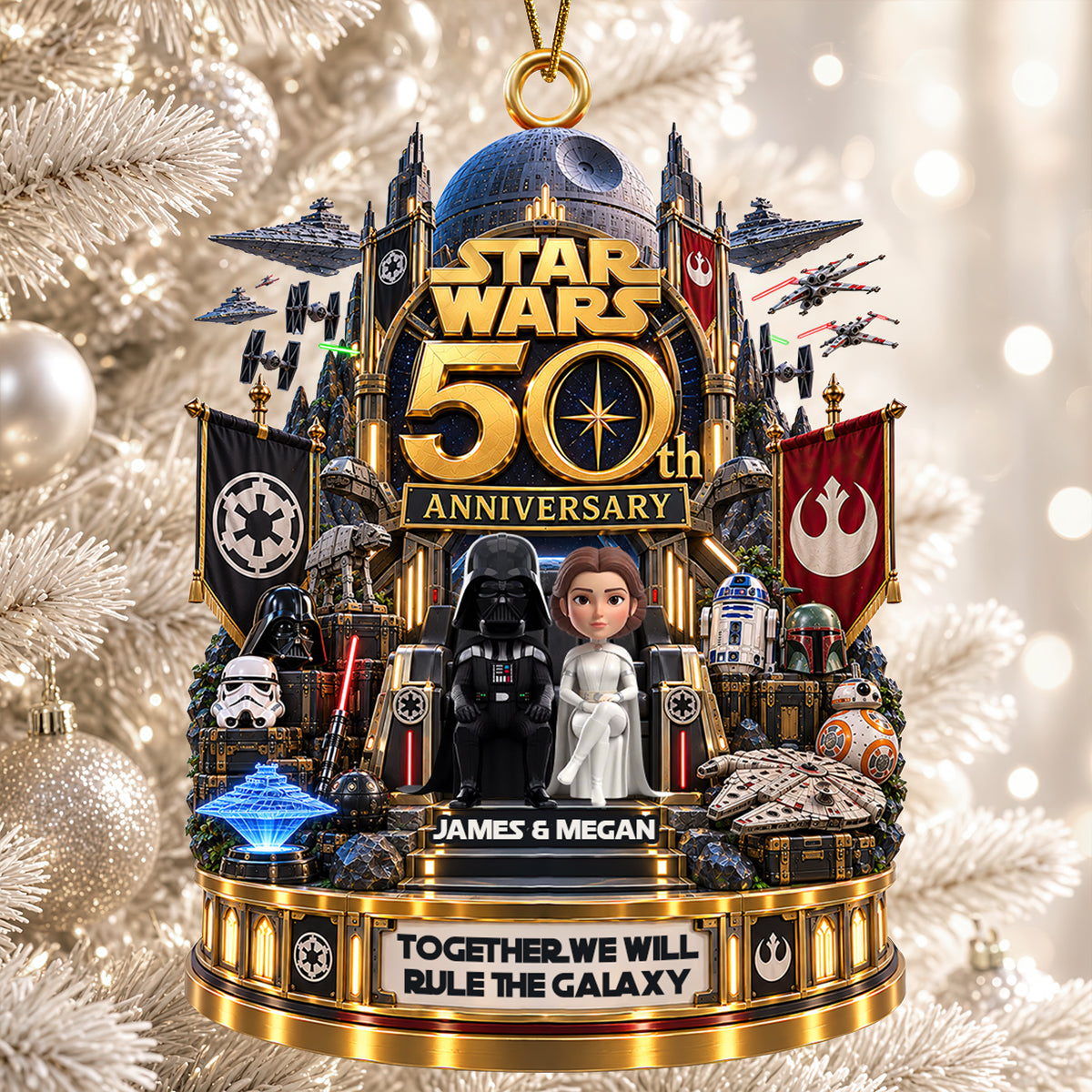 50th Anniversary Celebration Couple Ornament - Personalized Gifts For Couple Christmas Ornament 04OHDT031026-Homacus