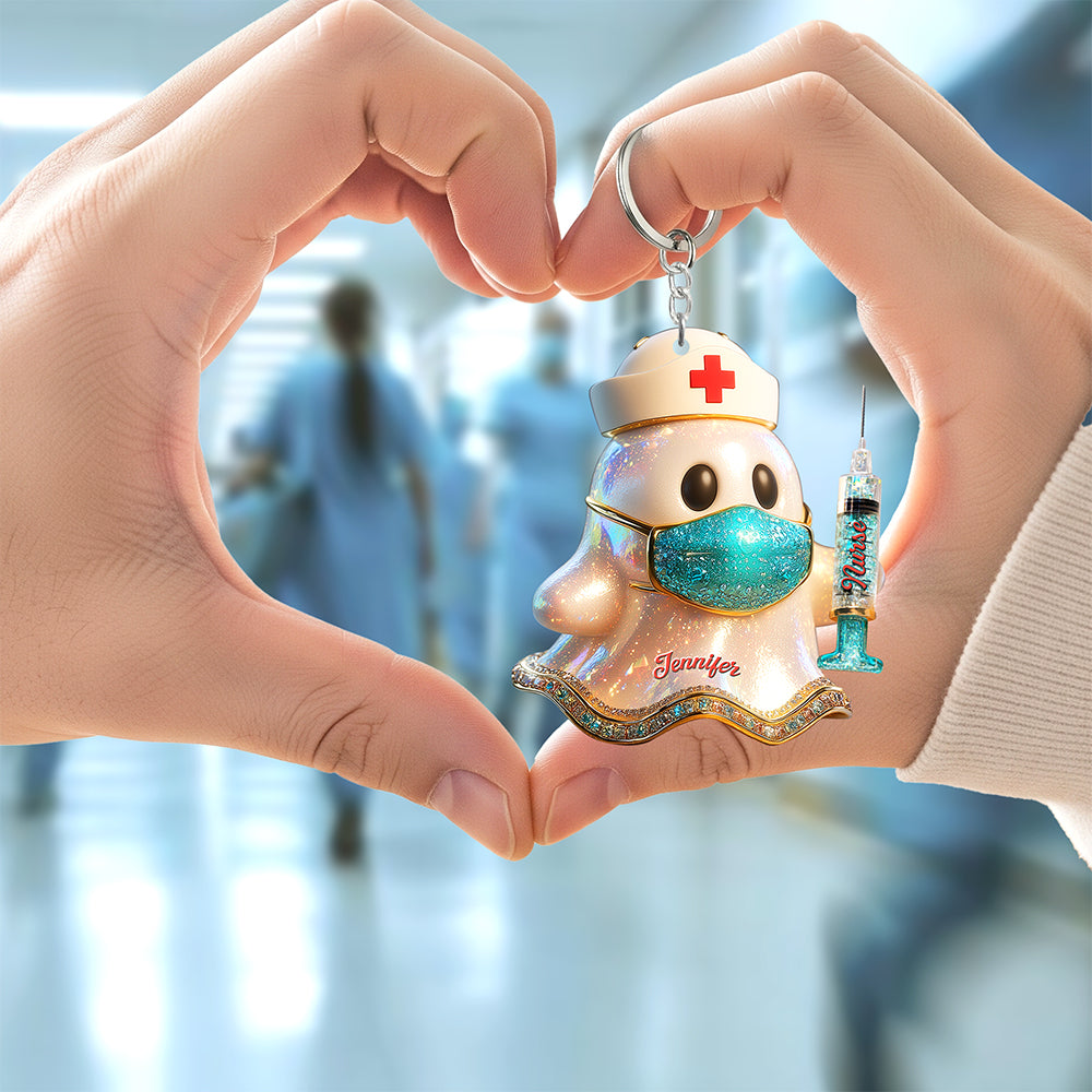 Nurse Ghost Keychain - Personalized Gifts For Nurse 03tgqn180825-Homacus
