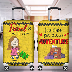 Personalized Gifts For Travel Lover Luggage Cover 02katn150724hh Travel Is My Therapy-Homacus