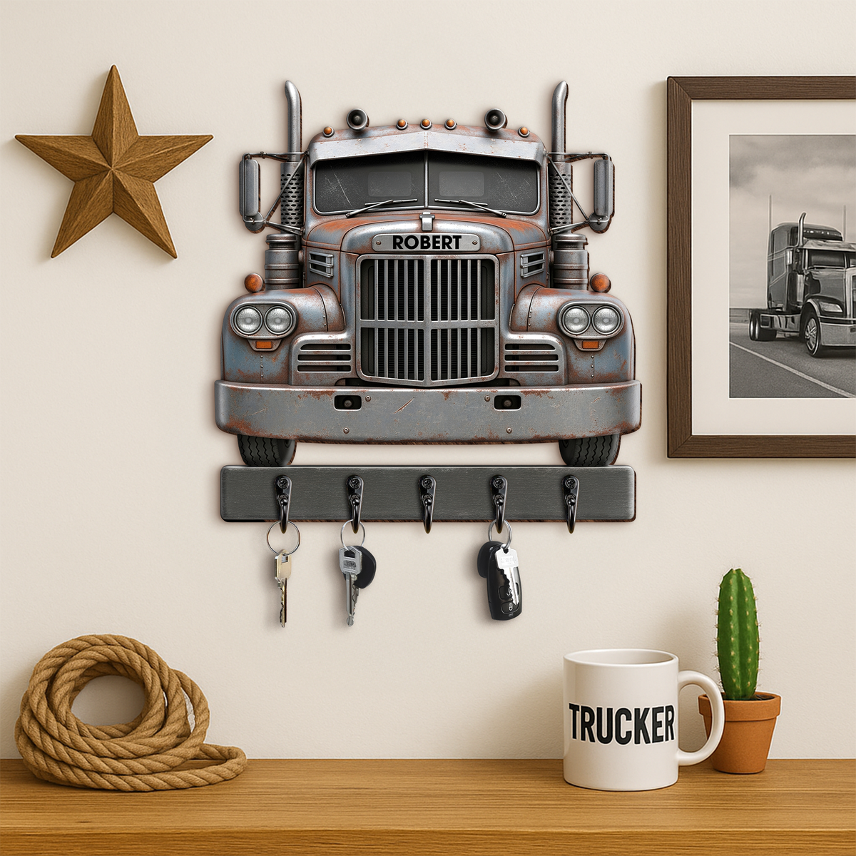 Truck Key Hanger - Personalized Gifts For Trucker 04ohpu270625-Homacus