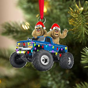 Personalized Gifts For Monster Truck Rider Christmas Ornament, Happy Bigfoot 04qhtn160924-Homacus