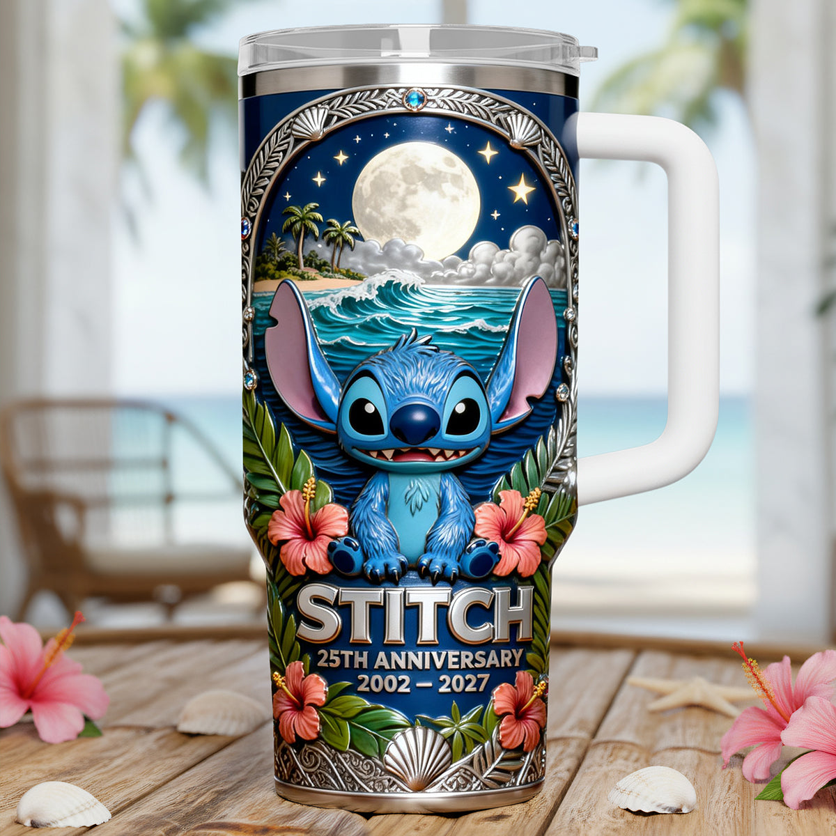 25th Anniversary Space Creature 40oz Tumbler - Personalized Anniversary Gift 03NATA090326-Homacus