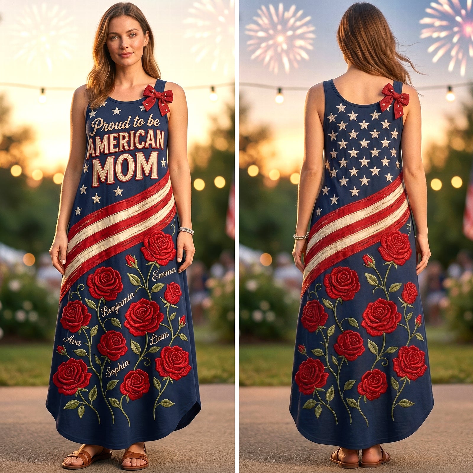 Proud Mom Maxi Dress - Personalized Gifts For Mom 02PAQN060426-Homacus