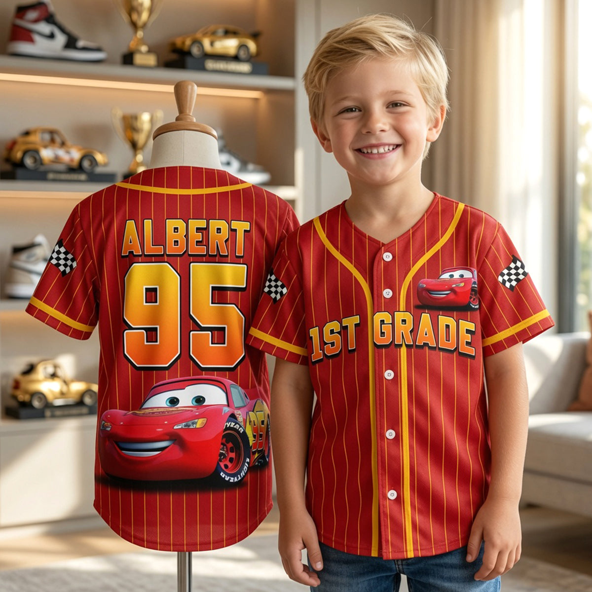 Race To School Baseball Jersey - Personalized Gifts For Kids 01NAQN250626-Homacus