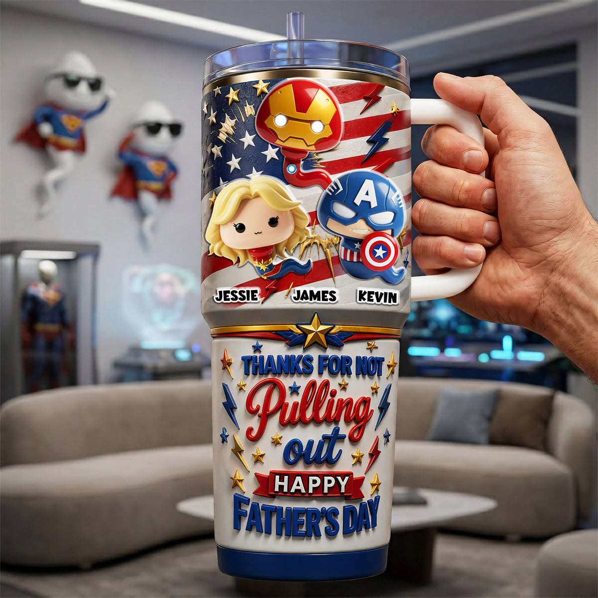 Funny Hero Sperm Tumbler - Personalized Gifts For Dad 04huta090526-Homacus