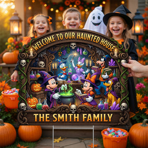 Welcome To The Haunted Crew Yard Sign - Personalized Gifts For Family 08TODT040826