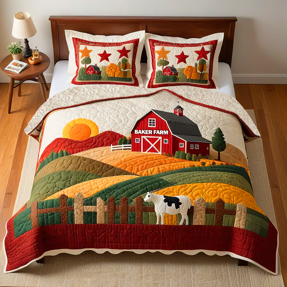 Personalized Gifts For Farmer Quilt Bed Set, Peaceful Farm House 05qhpu220125-Homacus