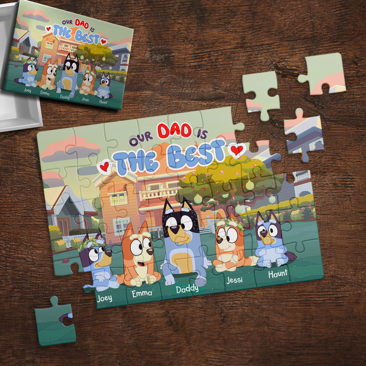 Personalized Gifts For Dad Jigsaw Puzzle, Our Dad Is The Best 05OHLU180325-Homacus